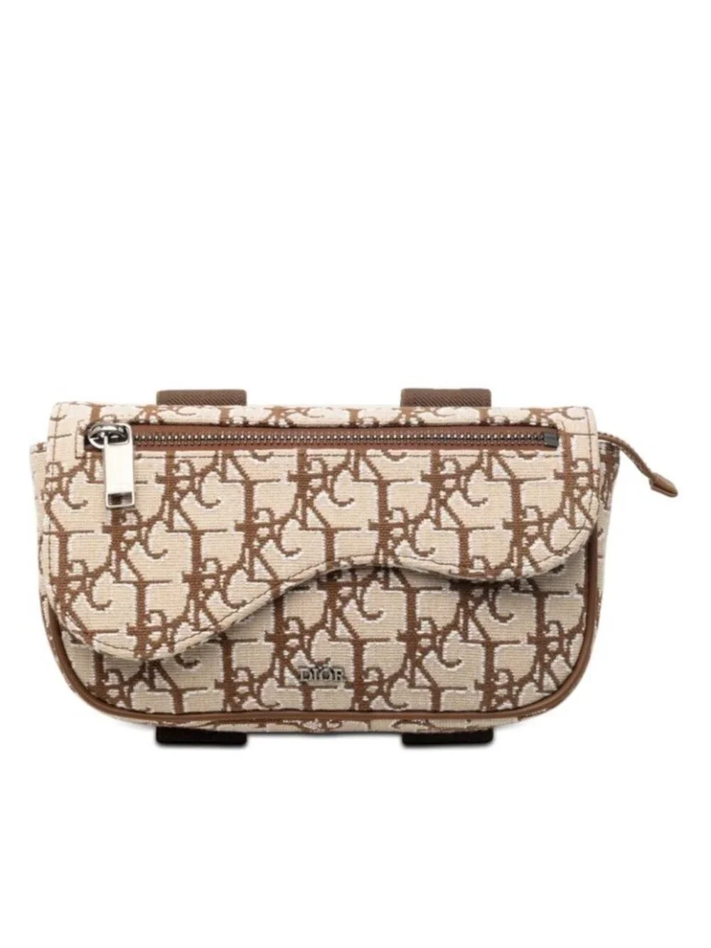 Dior Cactus Jack Travis Scott Saddle Arm Pouch Beige Brown Canvas Leather